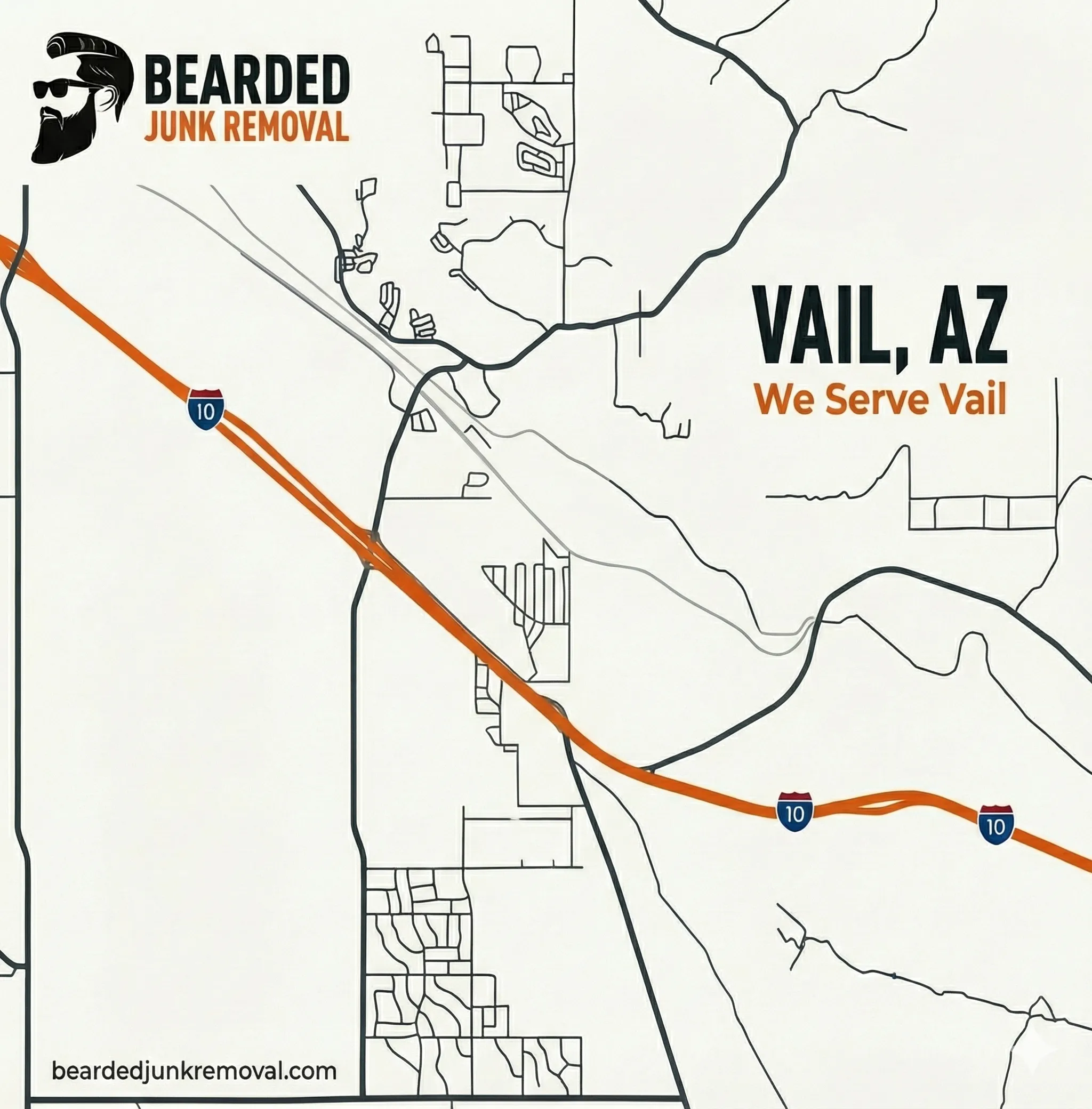 Service area map of Vail Arizona
